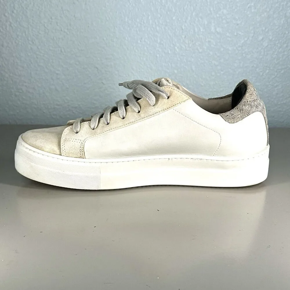 P448 Women Thea White Leather Grey Suede Sneakers Shoes Size 39 US 8.5 Italy - Picture 8 of 16